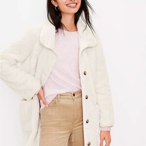 LOFT Cream Teddy Jacket